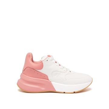 Raised-sole low-top leather trainers