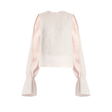 Petra round-neck long-sleeved jacquard top
