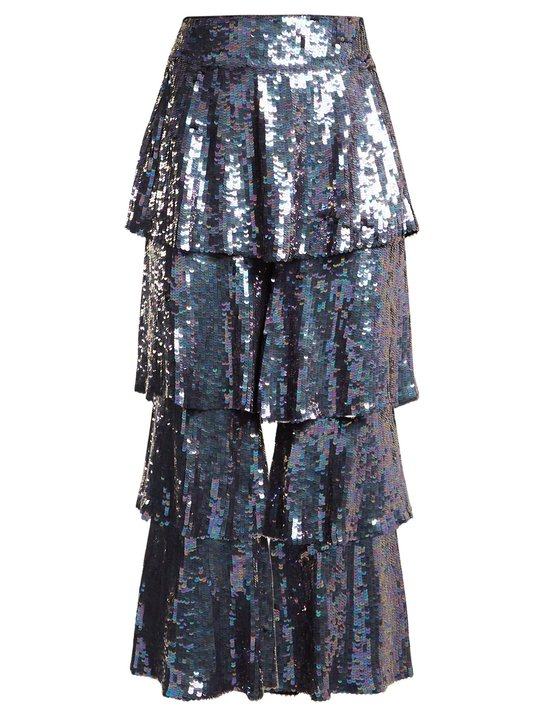 Felix tiered sequin-embellished trousers展示图