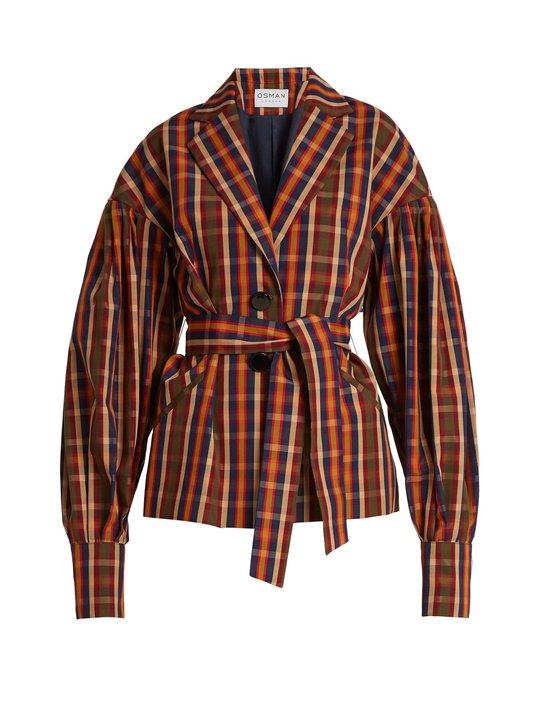 Francois Toybox single-breasted checked jacket展示图