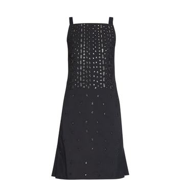 Embellished square-neck dress