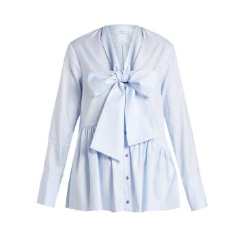 Ciara asymmetric peplum-hem cotton shirt