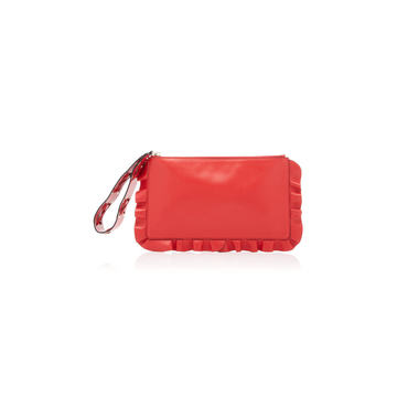 Rock Ruffles Calfskin Leather Clutch