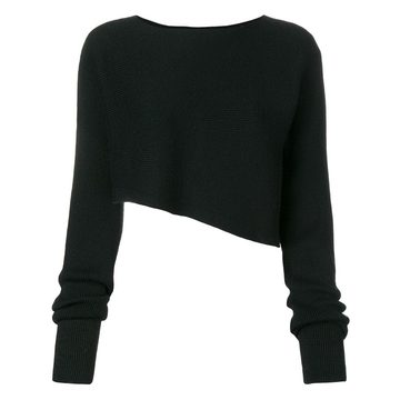 asymmetrical knit crop-top