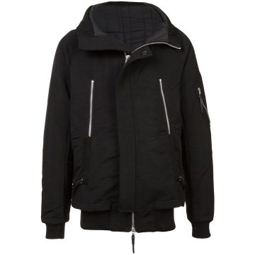 zip detail hooded jacket
