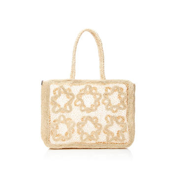 Starfish Embroidered Open Knit Bag
