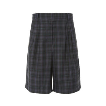 Marvel plaid suiting pleated shorts