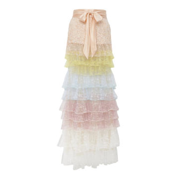 Tiered Sequined Tulle Skirt