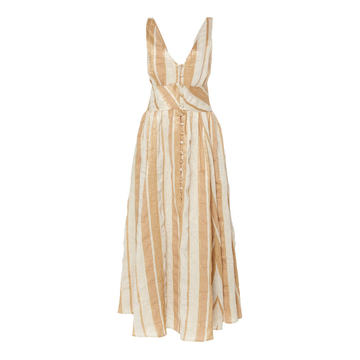 Angela Striped Linen Dress