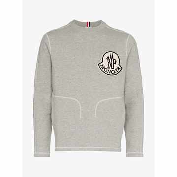 embroidered logo patch sweatshirt