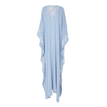 Floral Embroidered Silk Caftan