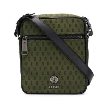 logo zipped messenger bag