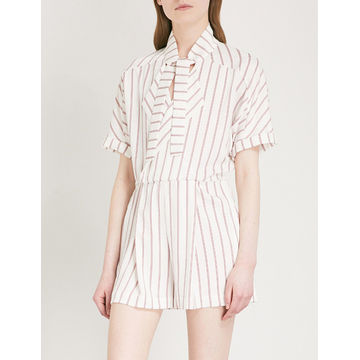 Imaly 条纹缎布 playsuit