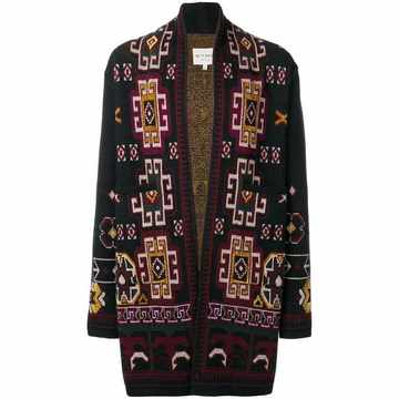 intarsia knit cardigan