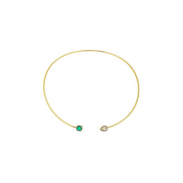 Prive Diamond Pear And Colombian Emerald Collar