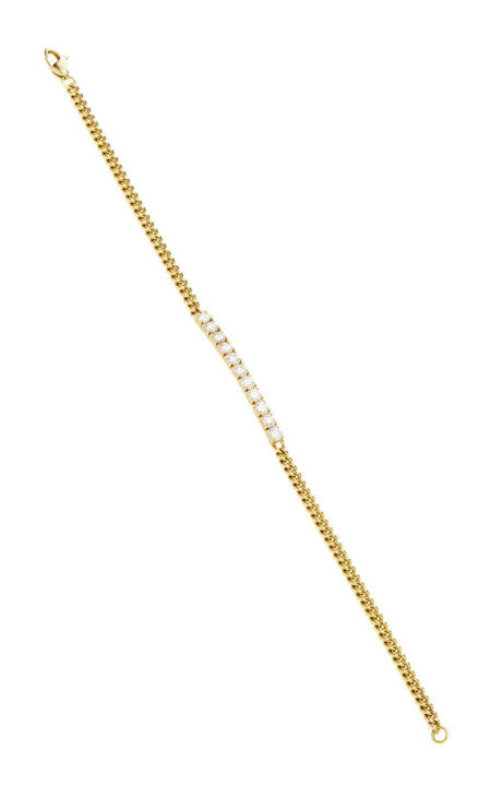 Yellow Gold Toujours Diamond Bar Link Bracelet展示图