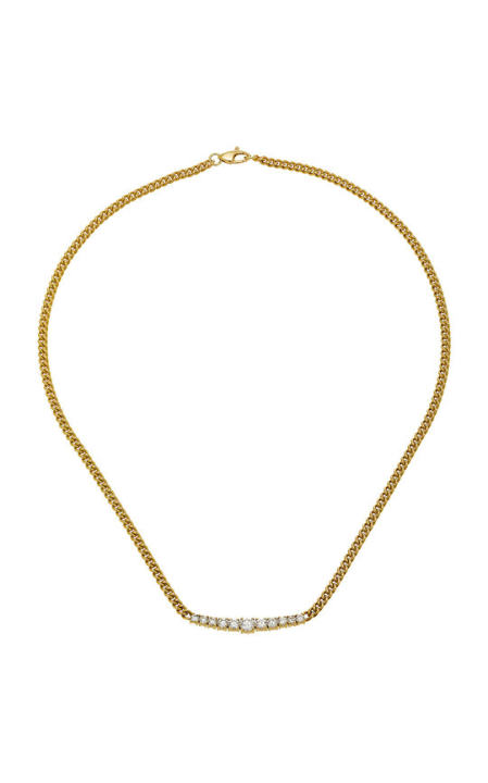 Yellow Gold Toujours Chain And Diamond Bar Necklace展示图