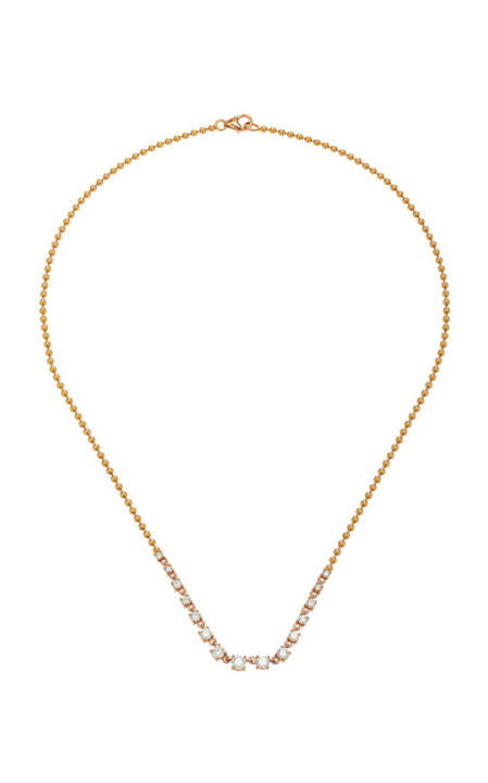 Rose Gold Prive Graduated Diamond Necklace With Ball Chain展示图