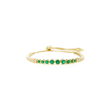 Yellow Gold Prive Luxe Bezel Emerald Slider Bracelet