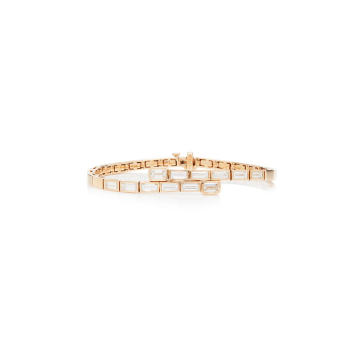 Rose Gold Modern Deco Cross-Over Bracelet