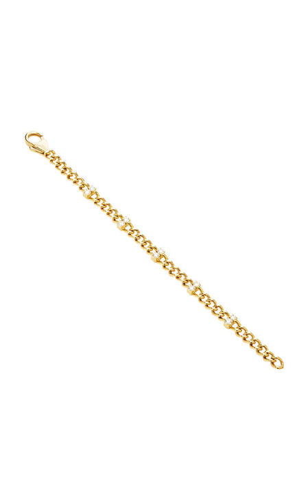 Yellow Gold Toujours Large Curb Link Chain Bracelet展示图