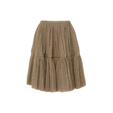 Glyn Pleated Wool-Blend Skirt
