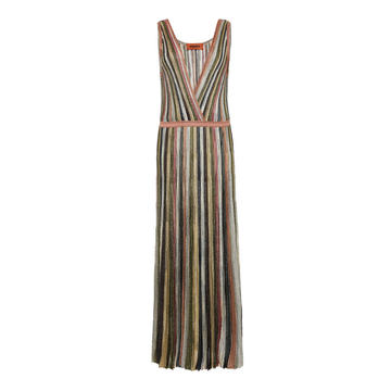 Stripe Ribbed-Knit Lurex Dress