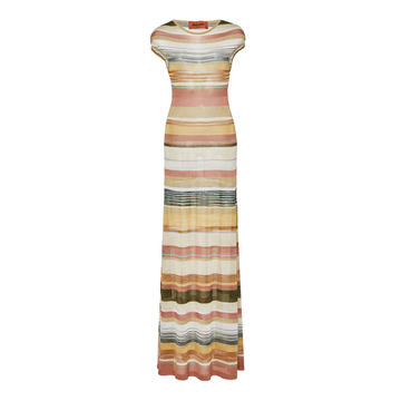 Stripe Lurex Maxi Dress