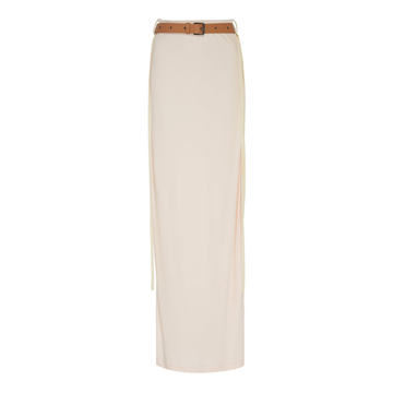 Belted Knit Maxi Skirt