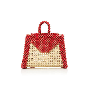 Zarina Wood and Wicker Bag