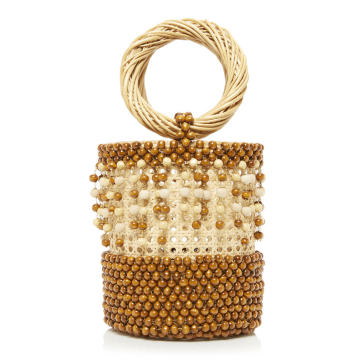 Cora Wood and Wicker Bag