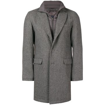 layered single breasted coat