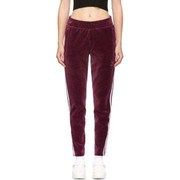 Burgundy Velour BB Track Pants