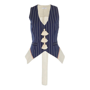 Striped Tassel Vest