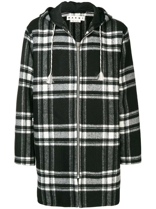 tartan hooded coat展示图