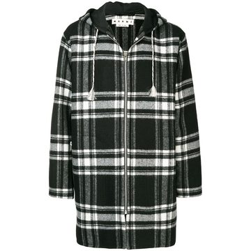 tartan hooded coat