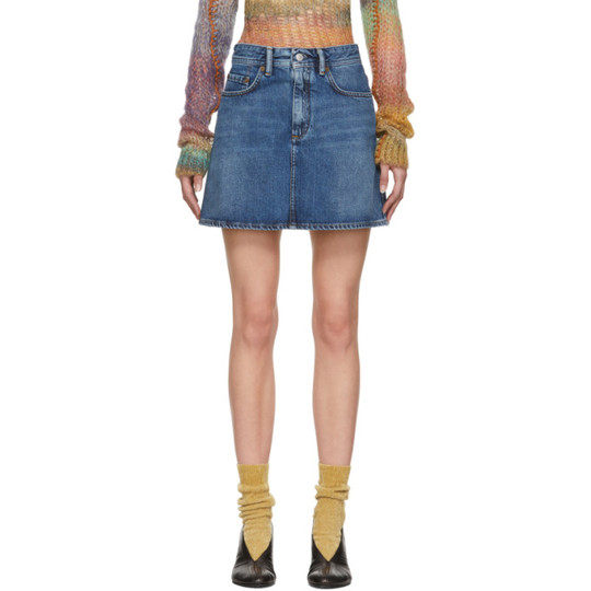 Blue Blå Konst Denim Miniskirt展示图