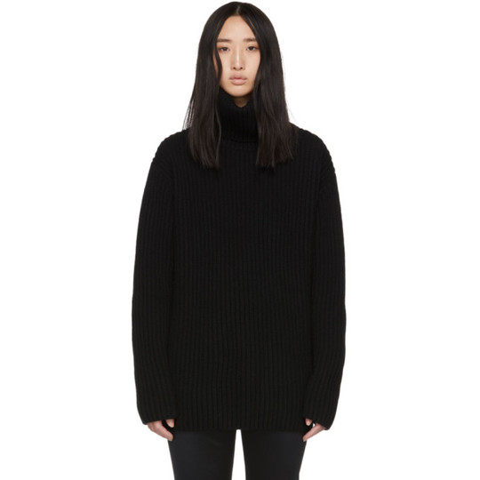 Black Wool Oversized Turtleneck展示图