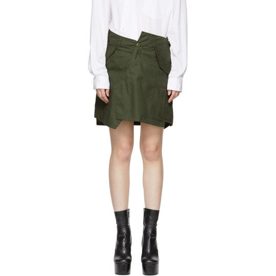 Khaki Cargo Miniskirt展示图