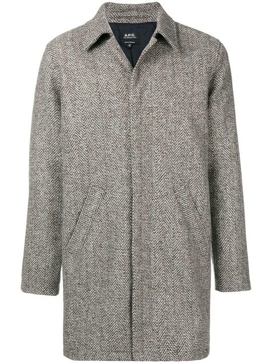 textured single breasted coat展示图