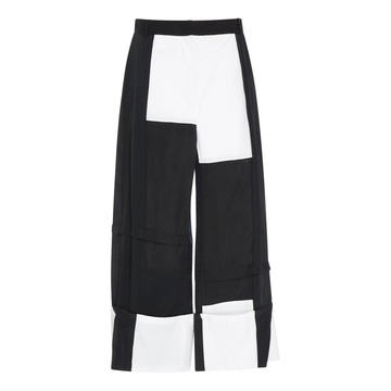 Colorblock Cupro Wide-Leg Pants