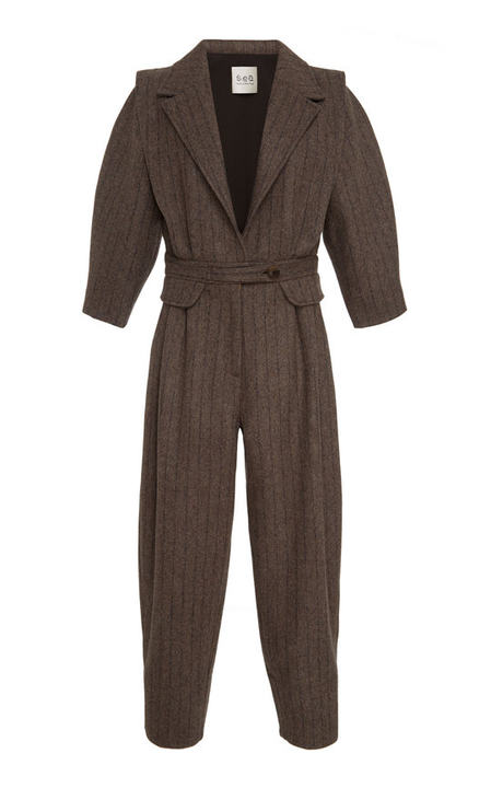 Noemie Pinstripe Jumpsuit展示图