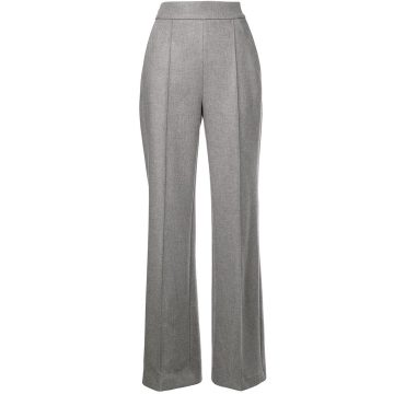 long high-waisted trousers