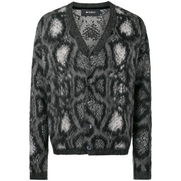 snakeskin effect cardigan