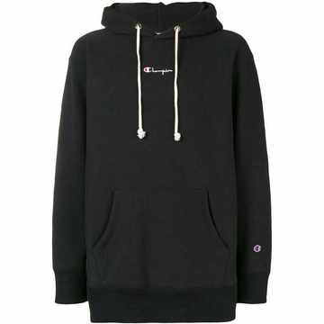 contrast logo hoodie