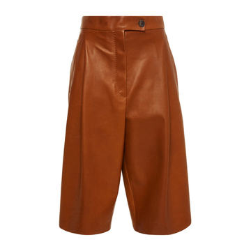 Pongee Nappa Leather Tailored Bermuda Shorts