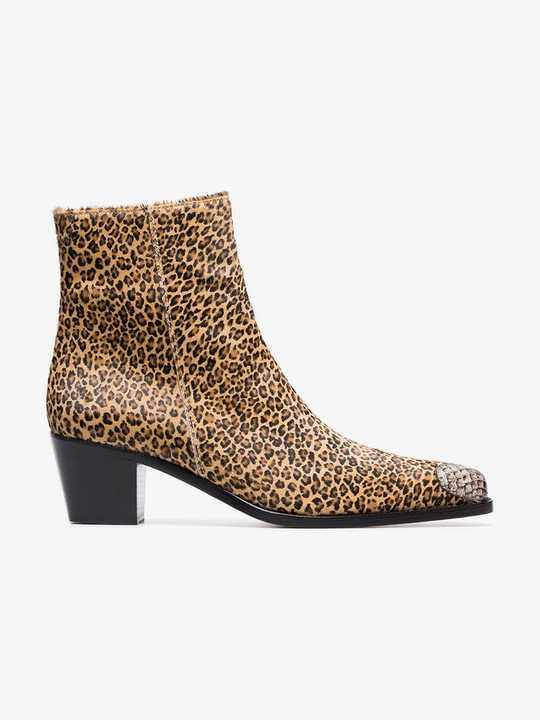 Milanese 55 leopard print Ankle boots展示图