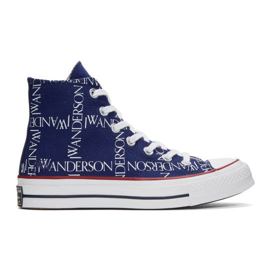 Blue Converse Edition Grid Logo Chuck 70 Hi Sneakers展示图