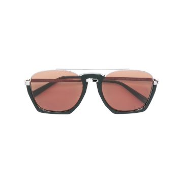 Saffiano geometric sunglasses
