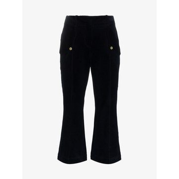 cropped flared cotton blend trousers